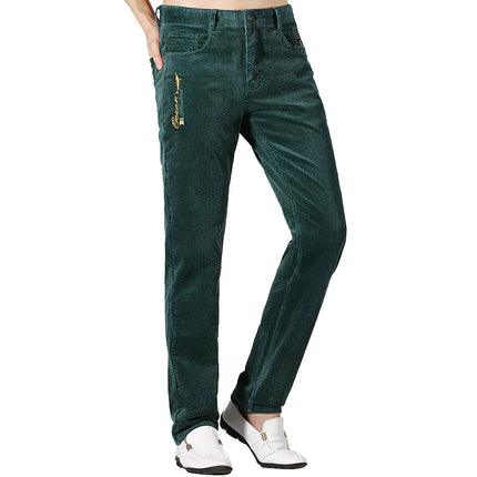 New Straight Men's Corduroy Trousers Luxury Brand Heavy Cotton Pants Men korea Style Stretching Cotton Winter Clothing Size 40