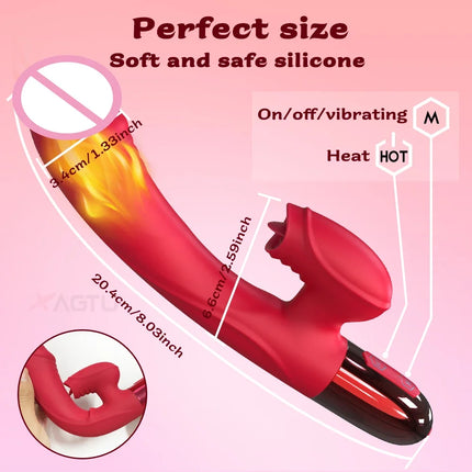 Sex Toy Vibrator for Women Clitoris Stimulator Female Masturbator G Spot Dildo with Tongue Licking Adults Goods 18+