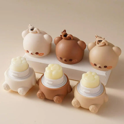 Children Fruity Lip Balm Moisturizing Anti-Dry Anti Crack Lip Balm Baby Available Lip Care Cute Little Bear Lipstick SkinCare
