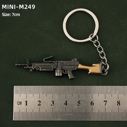 Hot Game Keychain Jewelry Weapon Mini Gun Model Metal Pendant Key Chain Fashion Chaveiro Bag Car Key Holders Gift For Kids Men