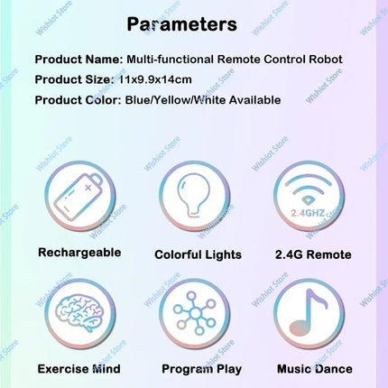 2.4G Remote Control Robot Dance Move Programable Colorful LED Lights Music Song Play Play Smart Robot Toys Kids Gift Christmas
