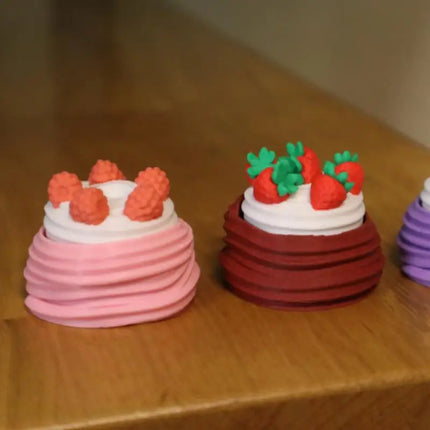 Strawberry Cake Model Keychain 1Pcs Calming Fidget Toy for Anxiety Stress Relief Finger Button Bag Charm for Girls