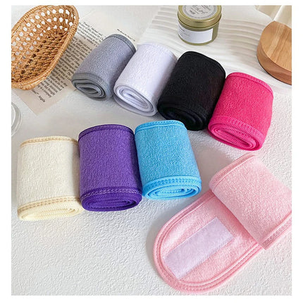 50pcs Customize Logo Spa Facial Hairband Terry Cloth Head Band Stretch Towel Color Washable Facial Good Spa Headband Makeup