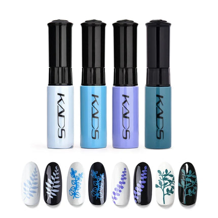 4/5PCS/Kit Colorful Nail Stamping Polish With Stamper Template Art Decoration Nail Polish Lacquers Manicure Varnishes Tools