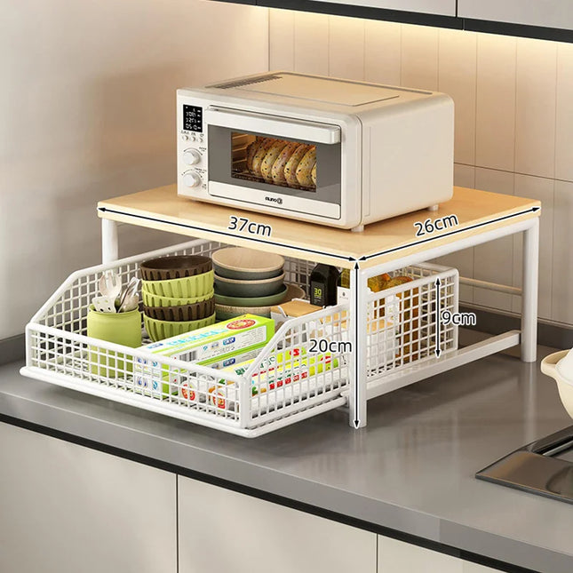 Desktop Pull-Out Storage Rack With Drawers Kitchen Appliances Floor Standing Storage Rack
