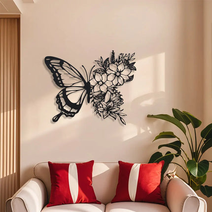 1pc Metal Exquisite Butterfly Metal Wall Decor - Printmaking Other - Unique Iron Hanging Art for Bedroom Living Room Home