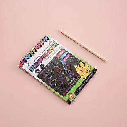 Cartoon Dazzling Colorful Scratching Paper Set Primary School Students Children Kids Drawing Toys Graffiti Scratch Painting Book