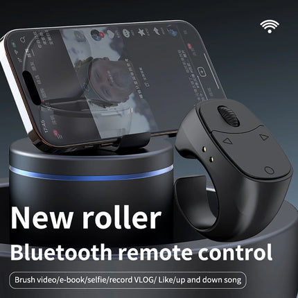 NEW JX-12 Roller Fingertip Ring Remote Control Wireless Bluetooth Mobile Selfie with Mice Video Automatic Page Turner Browsing