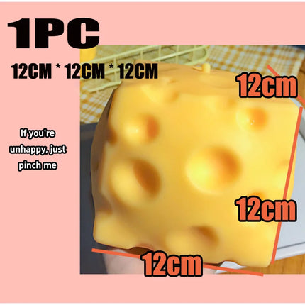 1-5PCS Jumbo Cheese Cube Stress Ball Shapeable Squeeze Decor Non-Bounce ASMR Sensory Anti-Stress Relief Gadget Gifts 6/7/10/12CM