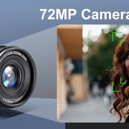 4K Digital Camera Professional photography 12X Optical Zoom 72MP Auto-Focus WIFI Flash Light For Tiktok Ins Youtube Webcast