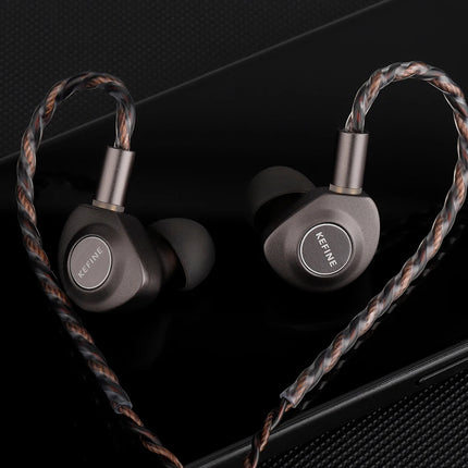 KEFINE Delci 10mm DLC+PU Diaphragm Dynamic Driver Hifi Wired IEM Earphones with CNC Metal & Detachable 0.78mm 2pin 3.5mm Cable