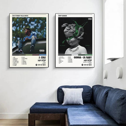 Popular Hip Hop Singer Album Covers Posters and Prints Canvas Printing Modern Wall Art Picture for Bedroom Home Decor Fans Gifts