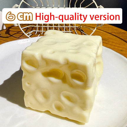 Jumbo Cheese Cube Stress Ball Big Cheese Shapeable Squeeze Ball Non-Bounce Fidget Toy ASMR Sensory Anti-Stress Festival Gift