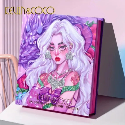 KEVIN&COCO98-colorFlip Book Eyeshadow Palette Matte PearlBlush ContourHighlighter EarthyColor Multi-functional Facial Makeup Set