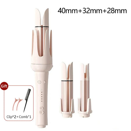 Automatic Curling Iron 3 in 1 Negative Ion Hair Curler Interchangeable Barrels Auto Rotation 3 Heat Settings Salon Styler