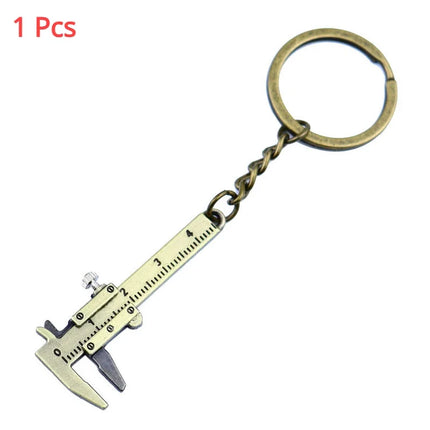 Portable Mini Jewelry Measuring Metal Ruler & Mini Vernier Caliper Keychain - DIY Tools for Precise Measurements