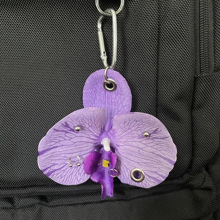 Exquisite Phalaenopsis Orchid Lily Keychain Creative Simulation Flower Bag Pendant Fashion Backpack Decoration Accessories Gifts