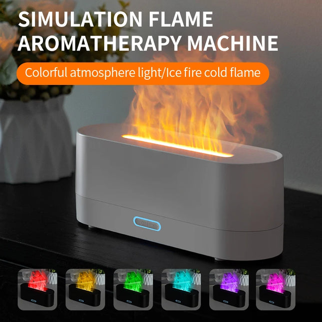 160ml Flame Diffuser Humidifier 7 Colors Light Changing Essential Oil Diffusers Aromatherapy Diffusers for Home Office Bedroom