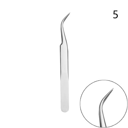 Anti Slip Stainless Steel Lash Extension Tweezers, Curved Tip, Straight Tweezers, High Precision Nail Art, Makeup Beauty Tools