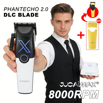 JUCAIMAX X-01 Electric Hair Clipper PHANTECHO2.0 DLC Blade Brushless Motor with Base Charger Professional Men's Haircut Machine