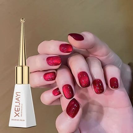 10ml Flamingo Red Magnetic Cat eye Gel Gemstone Glitter Cat Eye Gel Polish Semi-permanent UV LED Cateye Nail Varnish Manicure#GY