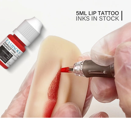 FAMISOO Permanent Makeup Pigment Long-Lasting Makeup Lip Professional Tattoo Inks Lip Pigments 5ml PMU Microblading Eyebrow Ink