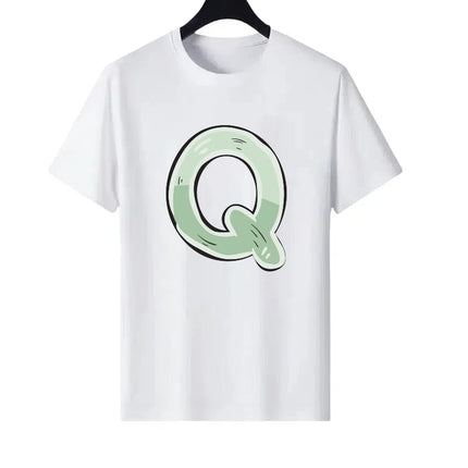 Letter Number Woman Black Summer Round Neck Parent-child Clothing Casual Tops Unisex Comfort Short Sleeves T-Shirt Men Blouses