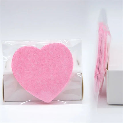 10/20/50PCS Pink Heart Shape Facial Sponges Pad Compressed Natural Reusable Facial Cleansing Pads Exfoliating For Cleansing