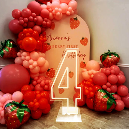 Large Size Warm White LED Neon Numbers Sign 76cm/100cm Stand up & Wall Mounted for Birthday Wedding Celebration Party Decor
