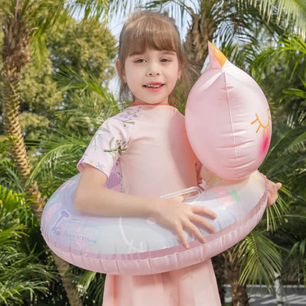 Children's Inflatable Toys Swimming Ring Crown Cat Summer Pool Party Inflatable Floating Circle with Handle Water Toys for Kids