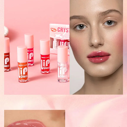 6pcs Set Small Bottle Hydrating Jelly Lip Oil Long Lasting Moisturizing Shimmer Gloss Smooth Care Non Sticky
