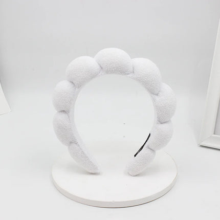 Women Girls Sponge Co Spa Makeup Bubble Terry Cloth Headband Puffy Retro Hair Bands Soft Hairband Headwear