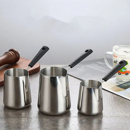 DIY Long Handle Soap Pot Steel Making Jug Tool Wax Melting Pot Candle Pitcher Coffee Cup
