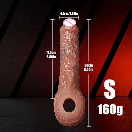 Sexy Adult Man Silicone Penis Sleeve Cock Ring Dildo Sex Toy For Man Dick Enlarger Extender Lock the Sperm Male Penis Training