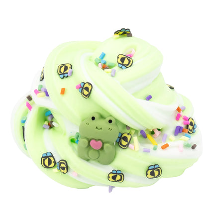 1.76oz Frog Whale Theme Charms DIY Butter Slime Kit - Bicolor Fluffy Super Stretchy Slime Putty for Kids, Ideal Christmas Gift