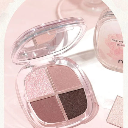 NOVO Four-color Eyeshadow, Matte, Pearlescent, High-gloss, Sweat-proof, Water-resistant, Ins, High-end And Affordable