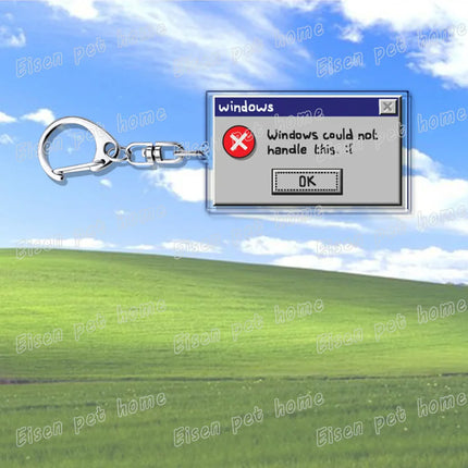 Creative XP Window Keychains for Accessories Bag Funny Task Failed Successfully KeyChain Ring Jewelry Fans Gifts Keyrings