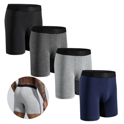 4pcs Set Mid-Long Boxer Shorts Men's Underwear Cotton Breathable Male Underpants for Men Homme Boxershorts Slips Soft Panties