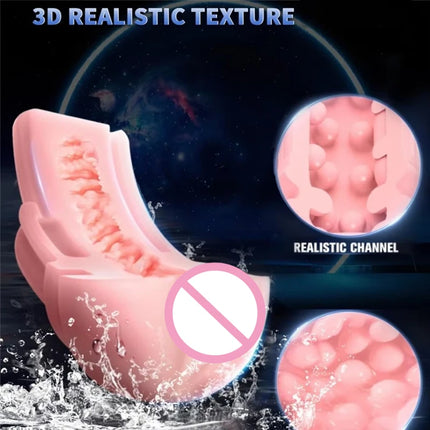 Male Mastubator Real Vaginia Vibration Penis Trainer Suction Cup Pocket Soft Pussy Machine Masturbation Cup Adult Sex Toy 18+