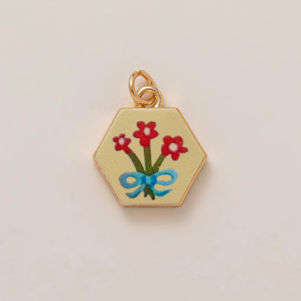 Popular DIY Color Accessories Pendant for Women's 12th Birthday Love Flower charms jewelry making
