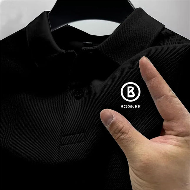 New men's business casual short-sleeved pure-color POLO shirt, fashionable and breathable, comfortable summer all-match top
