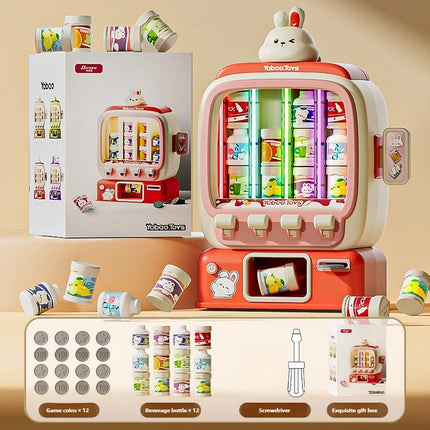 Auto Drinks Vending Machine Toys Children Coin Operated Game Simulation Mini Beverage Machine Kids Pretend Play Christmas Gifts