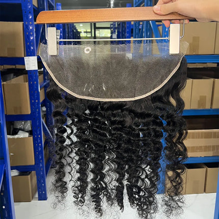Deep Wave Real HD Lace Frontal 13x4 Closure Virgin Raw Hair 100% Human Hair Loose Deep Wave Frontal