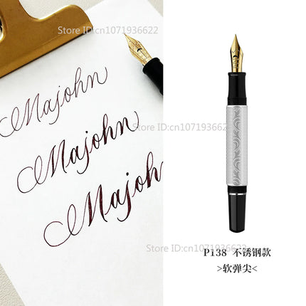 Hot MAJOHN P139 P138 P136 Classic Flex Nib Fountain Pen Flexes Nib Pen Softness Flexare Business Modification Writing Pen ES ER