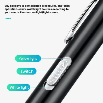 Rechargeable Medical Handy Pen Light Mini Nursing Flashlight 2 in 1 Pocket LED Torch Penlight Light Outdoor Fishing Tool