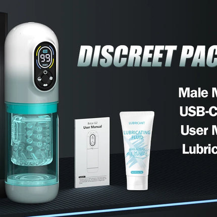 Automatic Male Masturbator 9 Vibrating Thrusting Rotation Sucking Licking Function LED Display Vacuum Penis Pump Sex Toy for Men