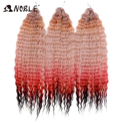 Noble 24Inch 300g Crochet Hair Curl Hair Water Wave Ombre Blonde Twist Crochet Hair Braid Hair Deep Wave Braiding Hair Extension