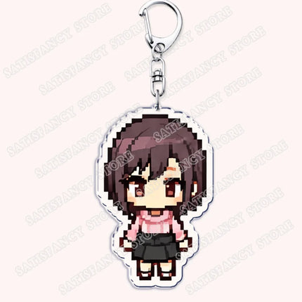 Cute Pixel Chibis Keychains for Accessories Touya Emu Rui Akito Tsukasa Virtual Singers Key Chains Jewelry Keyrings Fans Gifts