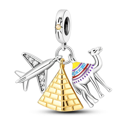 Original 925 Sterling Silver Charms Paris Eiffel Tower Charms Bead Pendant Fit Bracelets Bangle Necklaces Women DIY Jewelry Gift