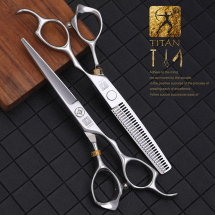 TITAN Professional Barber Tools Hair Scissor Cutting Thinning Hairdressing Shear 5.0/5.5/6.0/6.5 Inch Japan 440C Steel